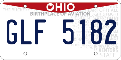 OH license plate GLF5182