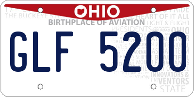 OH license plate GLF5200