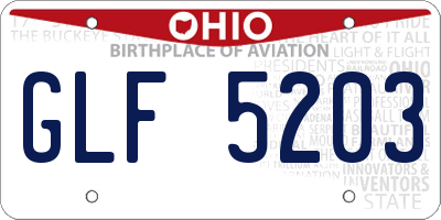 OH license plate GLF5203