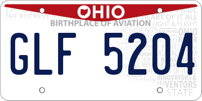 OH license plate GLF5204