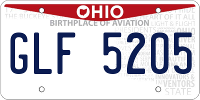 OH license plate GLF5205