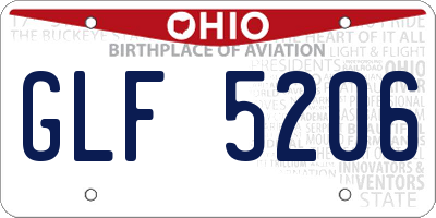 OH license plate GLF5206