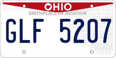 OH license plate GLF5207