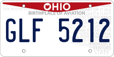 OH license plate GLF5212