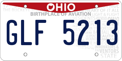 OH license plate GLF5213