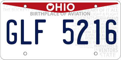 OH license plate GLF5216