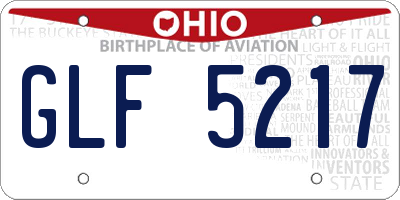 OH license plate GLF5217