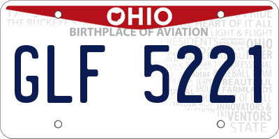 OH license plate GLF5221