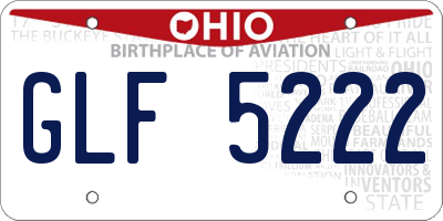 OH license plate GLF5222