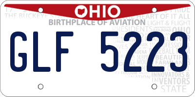 OH license plate GLF5223