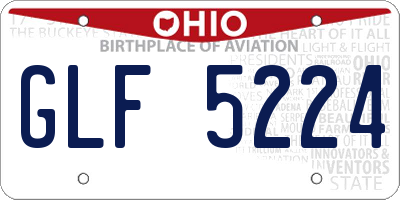OH license plate GLF5224