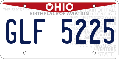 OH license plate GLF5225