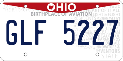 OH license plate GLF5227