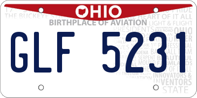 OH license plate GLF5231