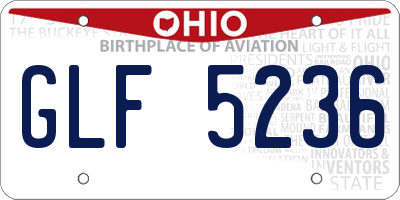 OH license plate GLF5236