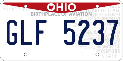 OH license plate GLF5237