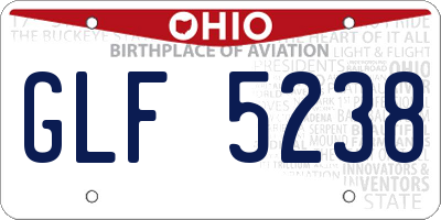 OH license plate GLF5238