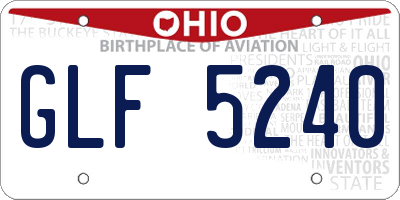OH license plate GLF5240
