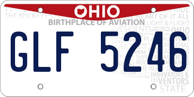 OH license plate GLF5246
