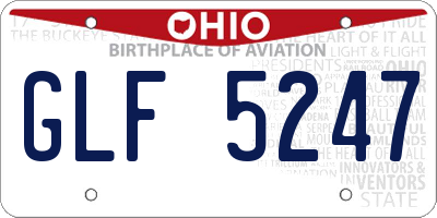 OH license plate GLF5247