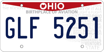 OH license plate GLF5251