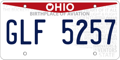 OH license plate GLF5257