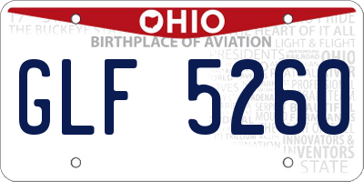 OH license plate GLF5260