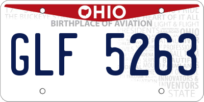 OH license plate GLF5263