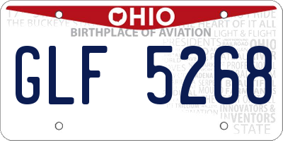 OH license plate GLF5268