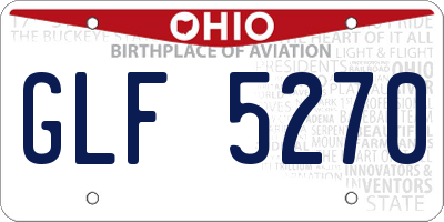 OH license plate GLF5270