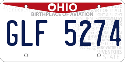 OH license plate GLF5274