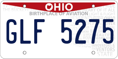 OH license plate GLF5275
