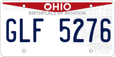 OH license plate GLF5276