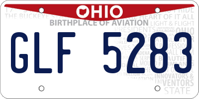 OH license plate GLF5283