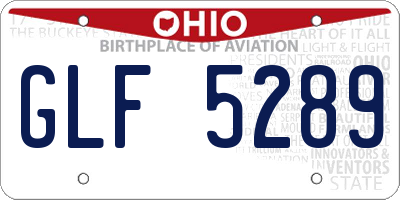OH license plate GLF5289