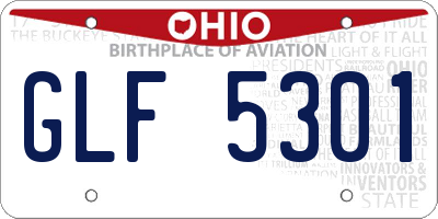 OH license plate GLF5301