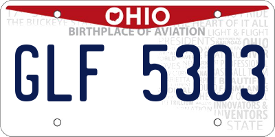 OH license plate GLF5303