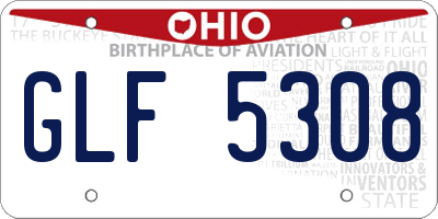 OH license plate GLF5308