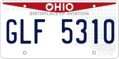 OH license plate GLF5310