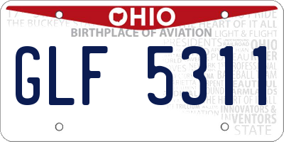 OH license plate GLF5311