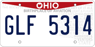 OH license plate GLF5314