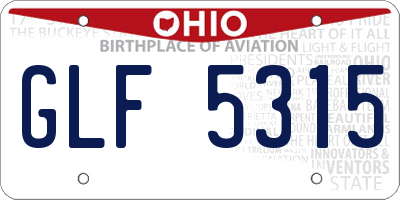 OH license plate GLF5315