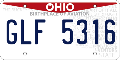 OH license plate GLF5316