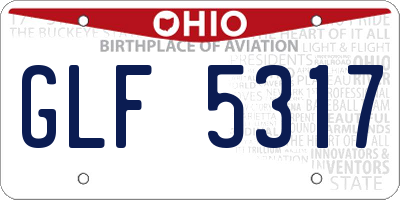 OH license plate GLF5317