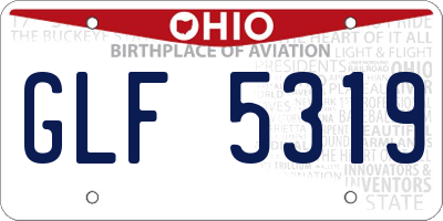 OH license plate GLF5319