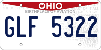 OH license plate GLF5322