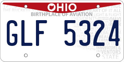 OH license plate GLF5324