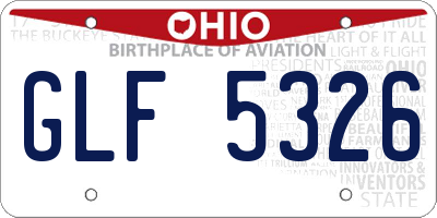 OH license plate GLF5326