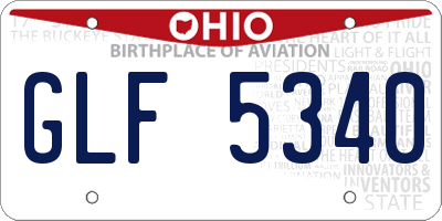 OH license plate GLF5340