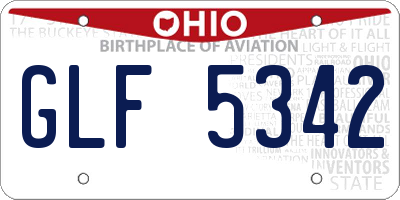 OH license plate GLF5342